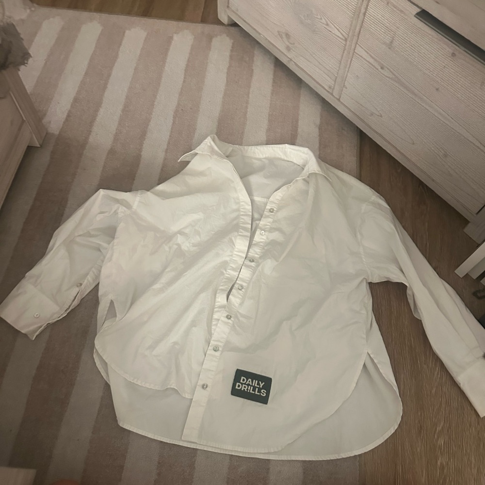 Daily Drills White Button-Up Shirt